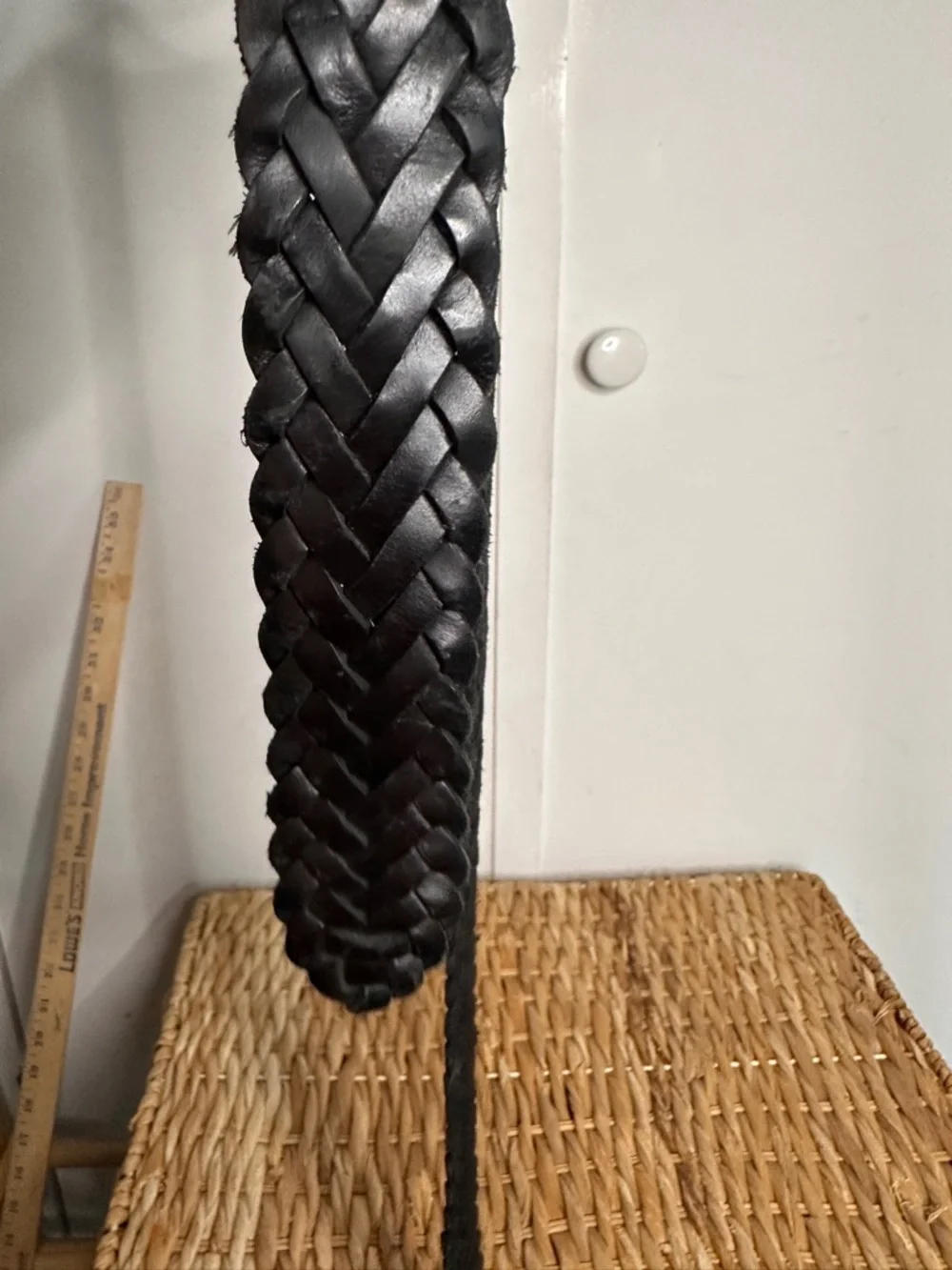 Black Genuine Leather Braided Men’s Belt - Picture 5 of 6